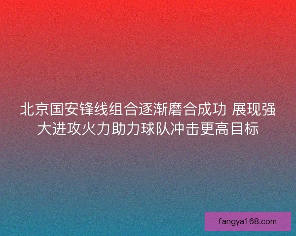 北京国安锋线组合逐渐磨合成功 展现强大进攻火力助力球队冲击更高目标